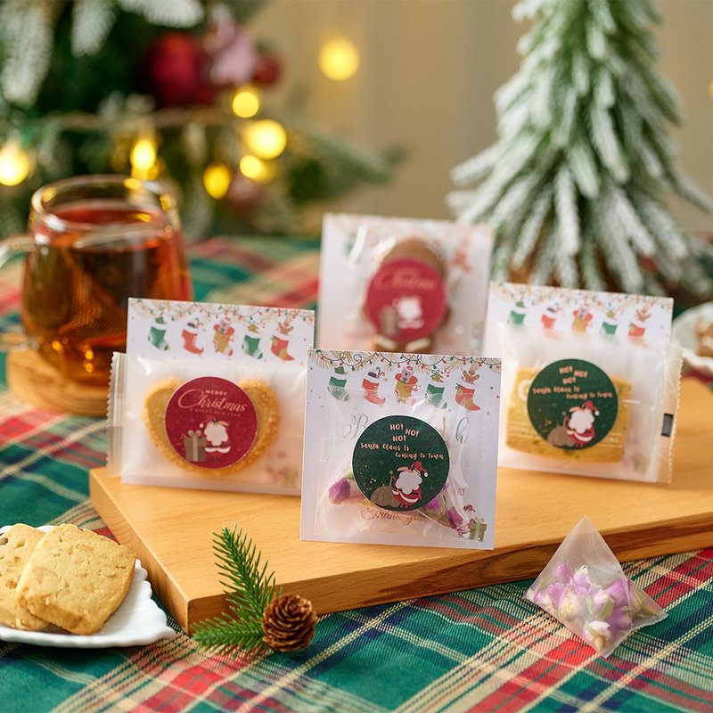 圣诞礼物推荐 (预算20内) 心意圣诞咭配 曲奇 花茶 蝴蝶酥 - 手工饼干 - 纸 红色