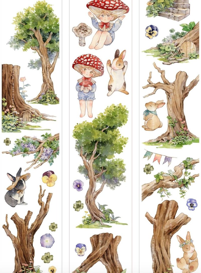 林木森森 PET 纸胶带 台灣自己印 10米卷 - 纸胶带 - 其他材质 绿色