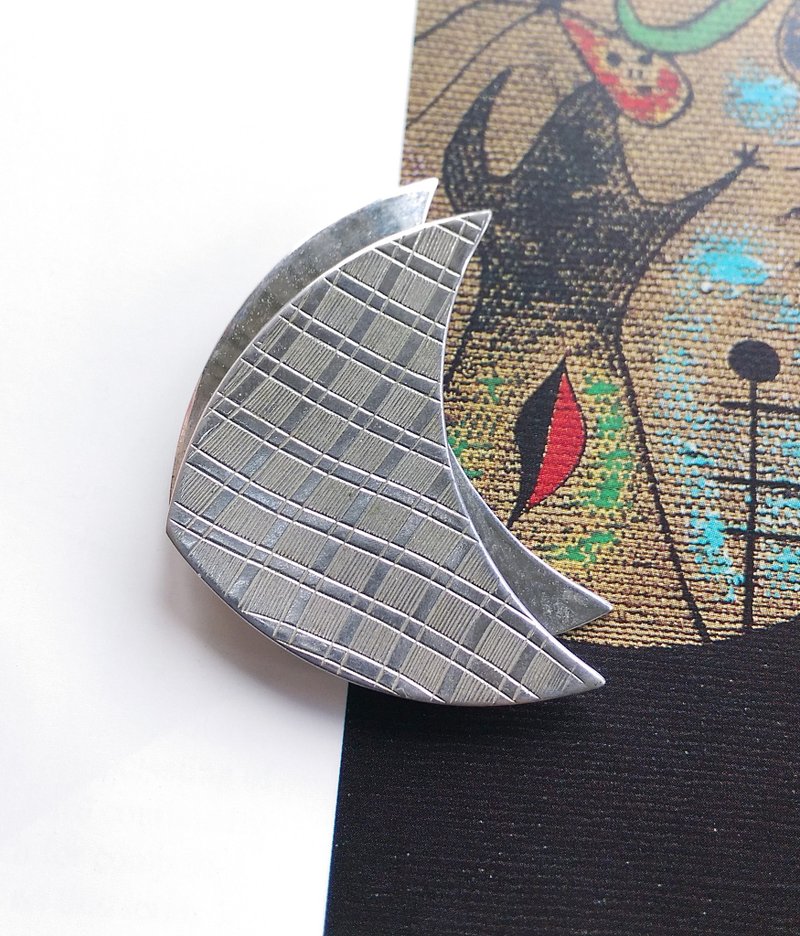 Vintage Jewelry 西洋古董饰品 EMMONS 太空感 银色调 别针 - 徽章/别针 - 其他金属 金色
