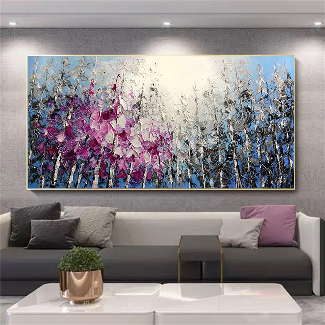 树林  油画/抽象/原创商品/装饰画/挂画/客厅餐厅手绘肌理画 - 海报/装饰画/版画 - 亚麻 