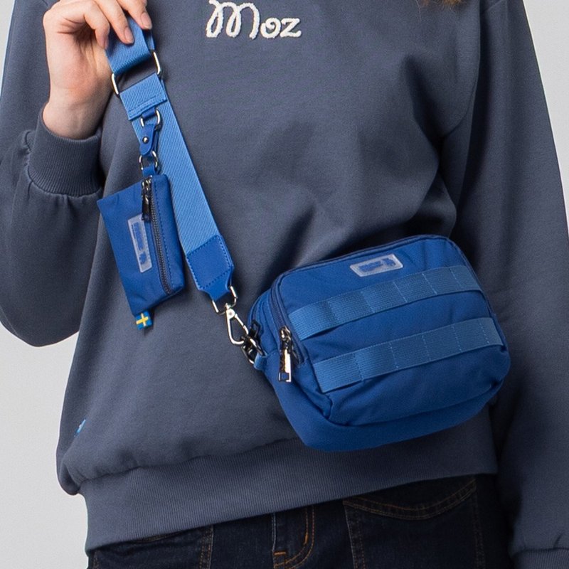moz瑞典 驼鹿 防泼水 城市探险 斜背包(克莱茵蓝)S - 侧背包/斜挎包 - 聚酯纤维 蓝色