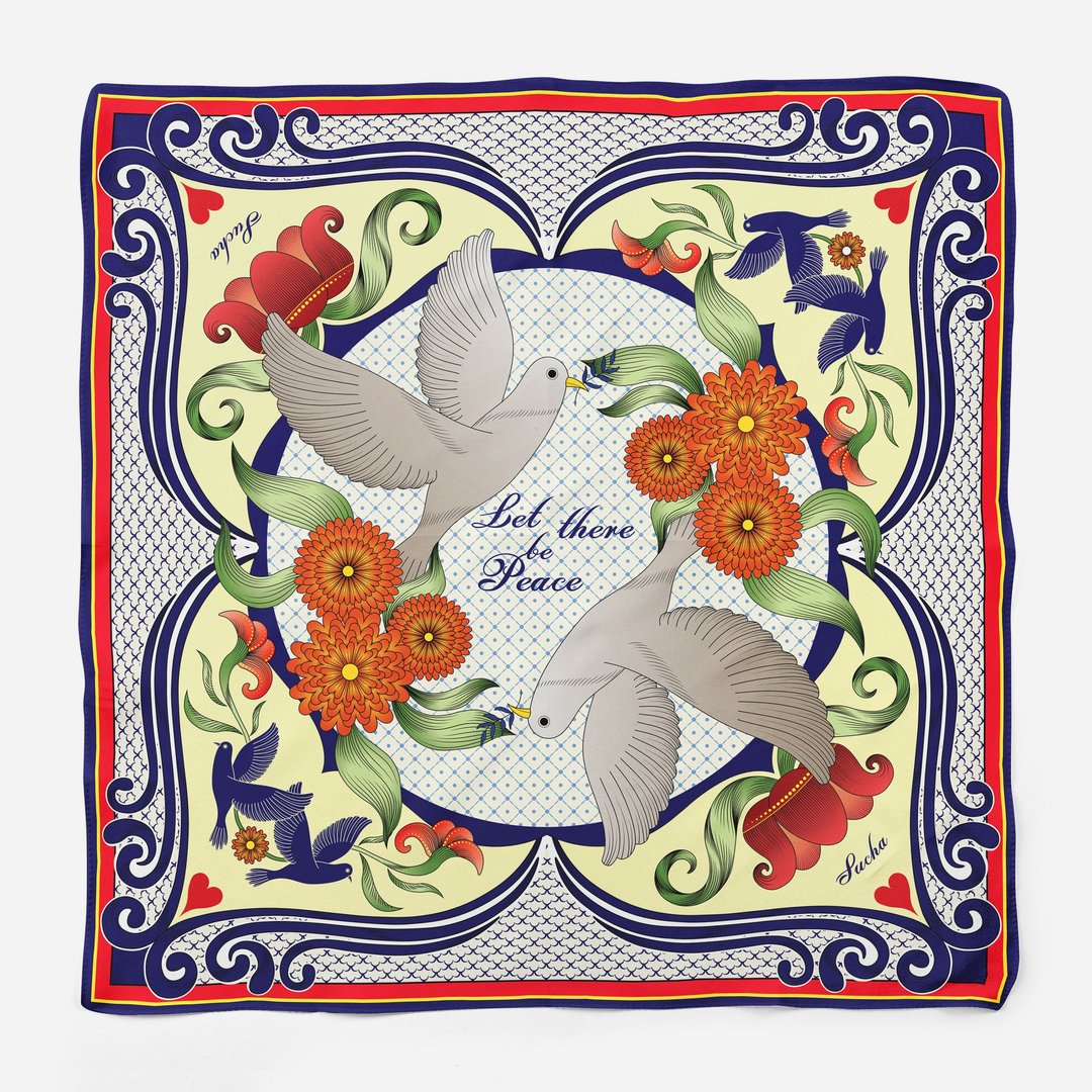 The Doves: Talavera Scarf - 丝巾 - 其他材质 多色