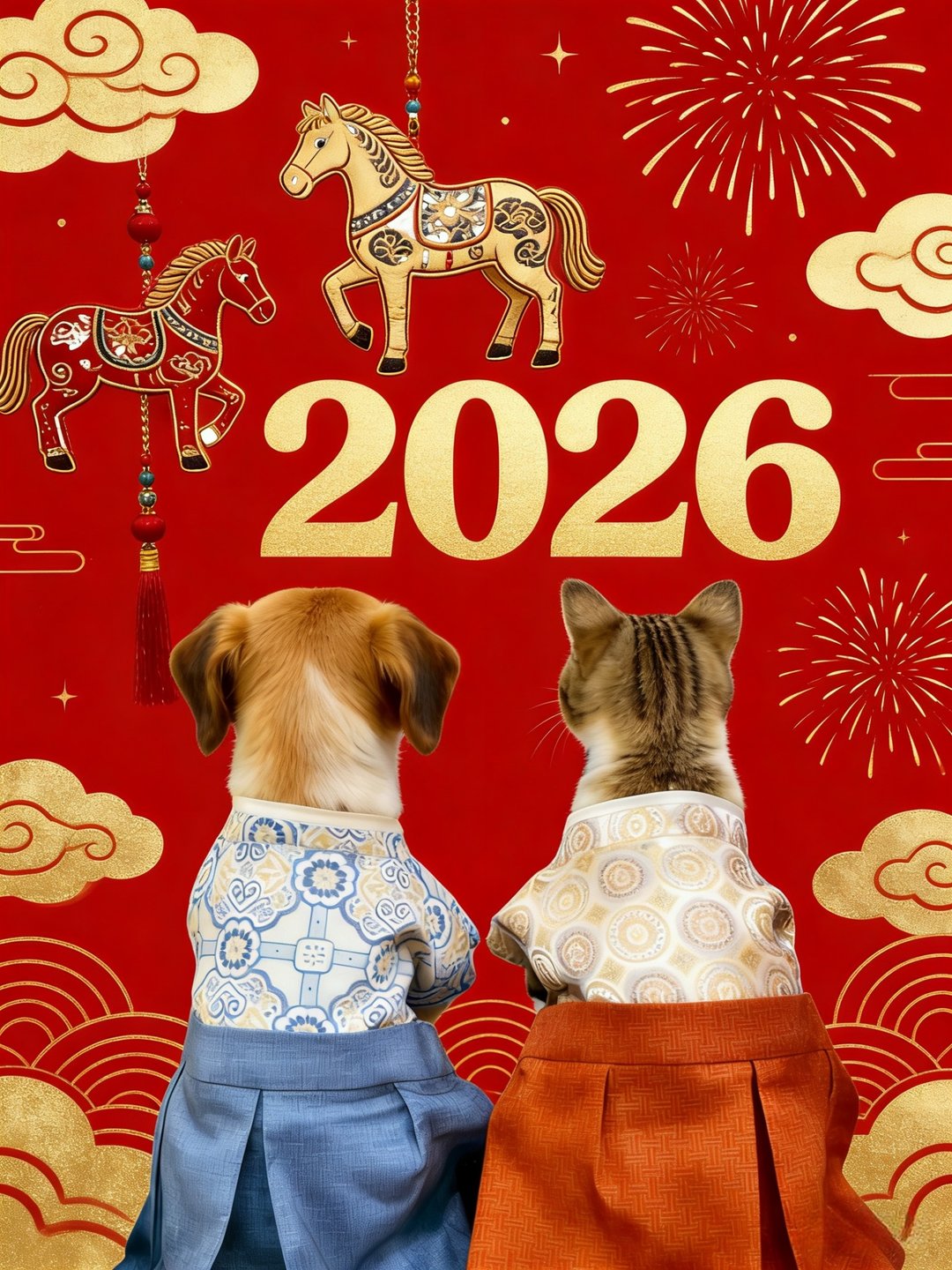 宠物服饰-新春贺年衣服 - 衣/帽 - 棉 多色