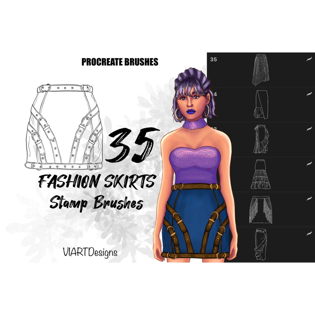 35 Fashion skirts stamp brush for Procreate App - 手工艺教程/工具书 - 其他材质 