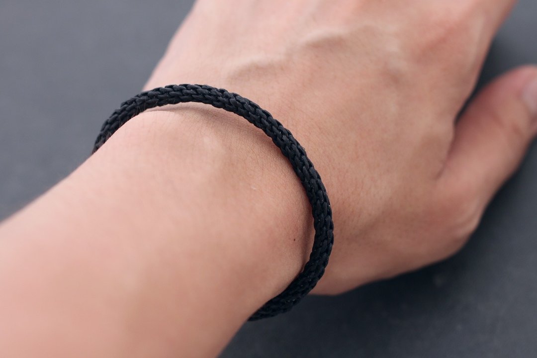 Simple Men Bracelets Woven Wristband Women Boy Friendship - 手链/手环 - 棉 黑色