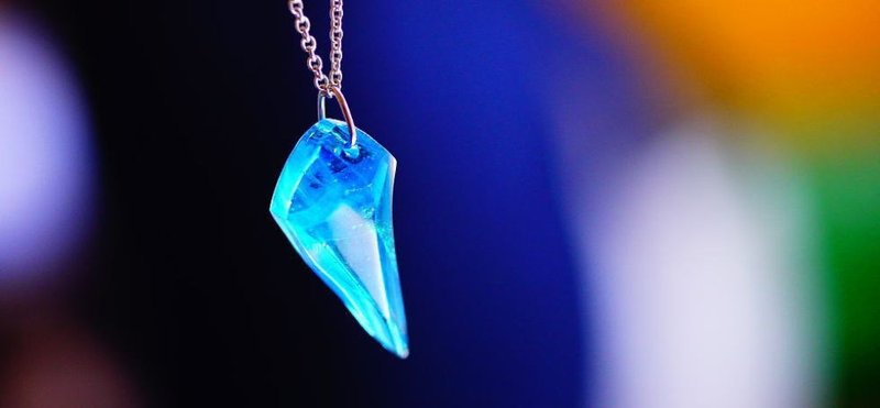 [Made to order] ICE FANG --Angel of Water - - 项链 - 玻璃 蓝色