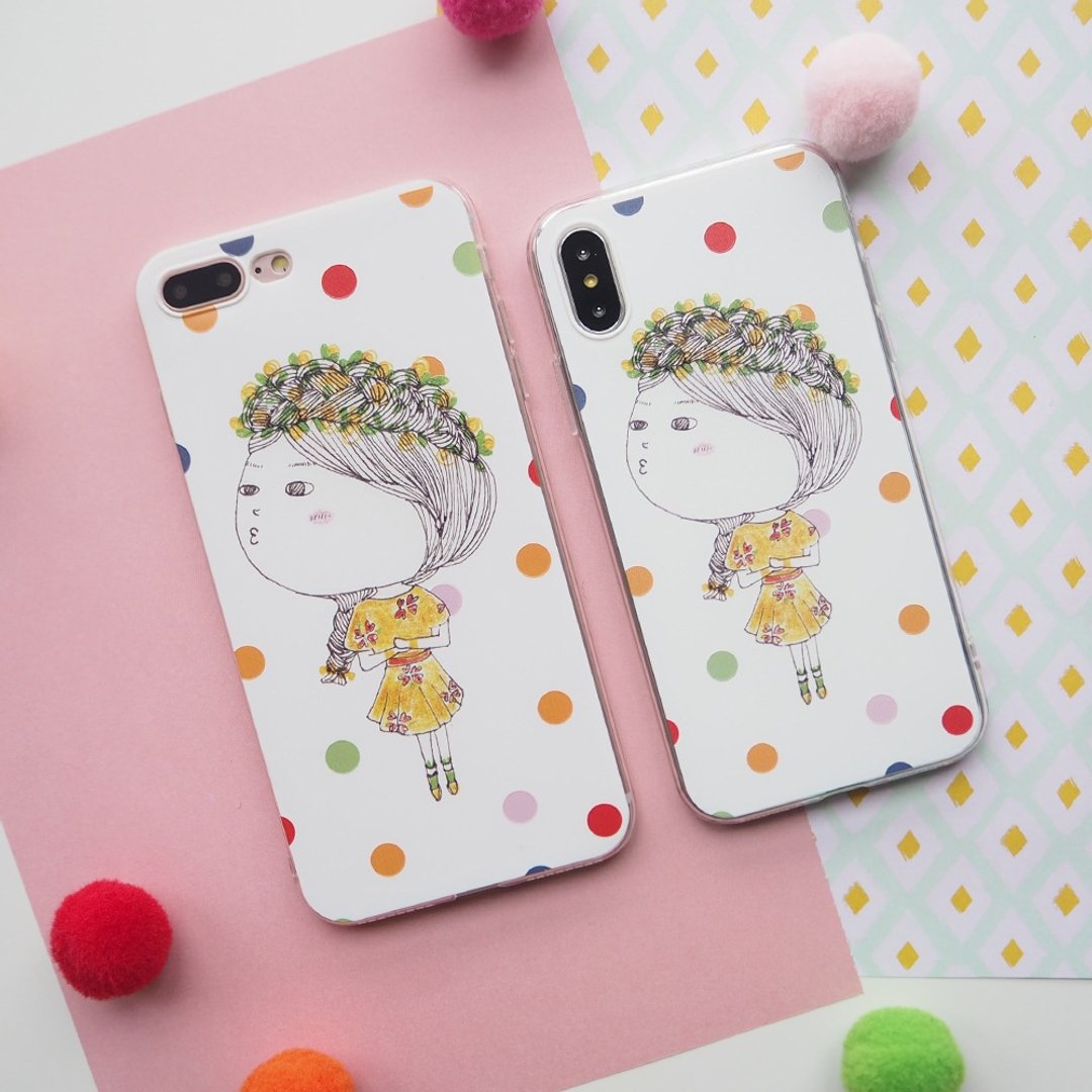浪漫波点飘iPhonex XR XS 定制iPhone8感手机壳交换礼物 - 手机壳/手机套 - 塑料 白色
