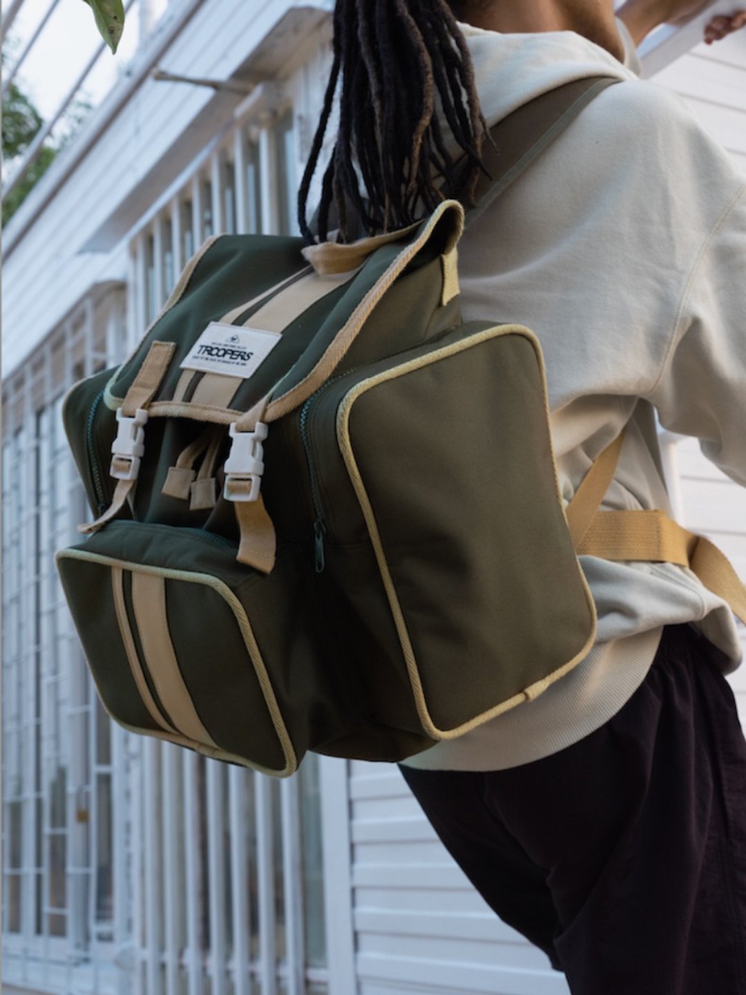 Troopers Stripe Plus Military Green - 后背包/双肩包 - 尼龙 绿色