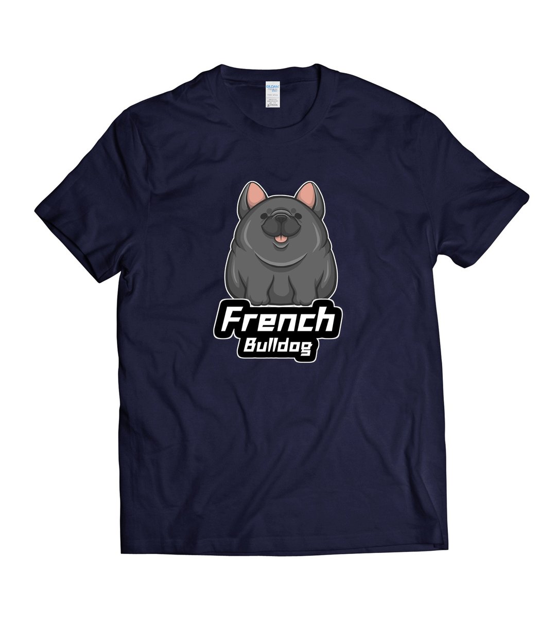可爱胖嘟嘟法斗 黑法斗-T-shirt 白/黑/灰/藏青 - 男装上衣/T 恤 - 棉 多色