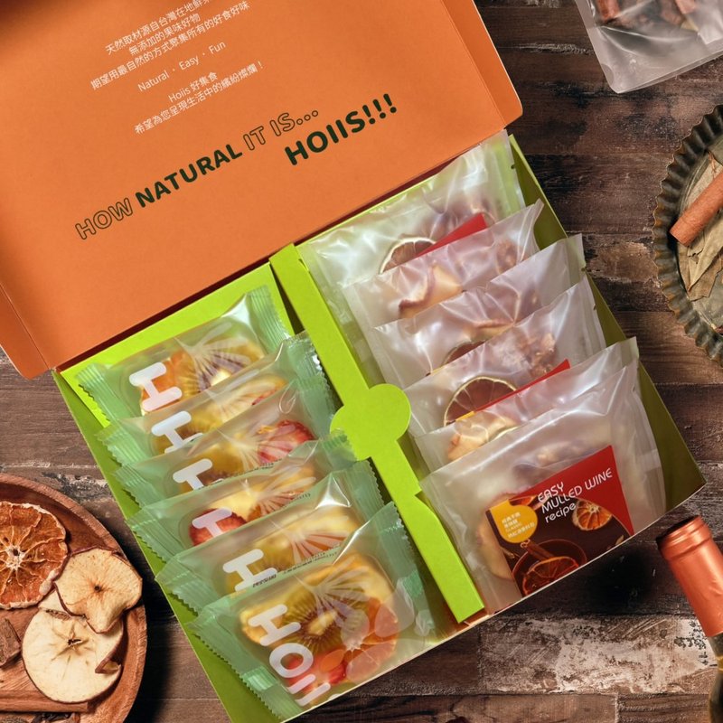 春节礼盒包邮组_12入双飨礼盒组_独享包红酒香料包6入+果干6 - 水果干 - 其他材质 绿色