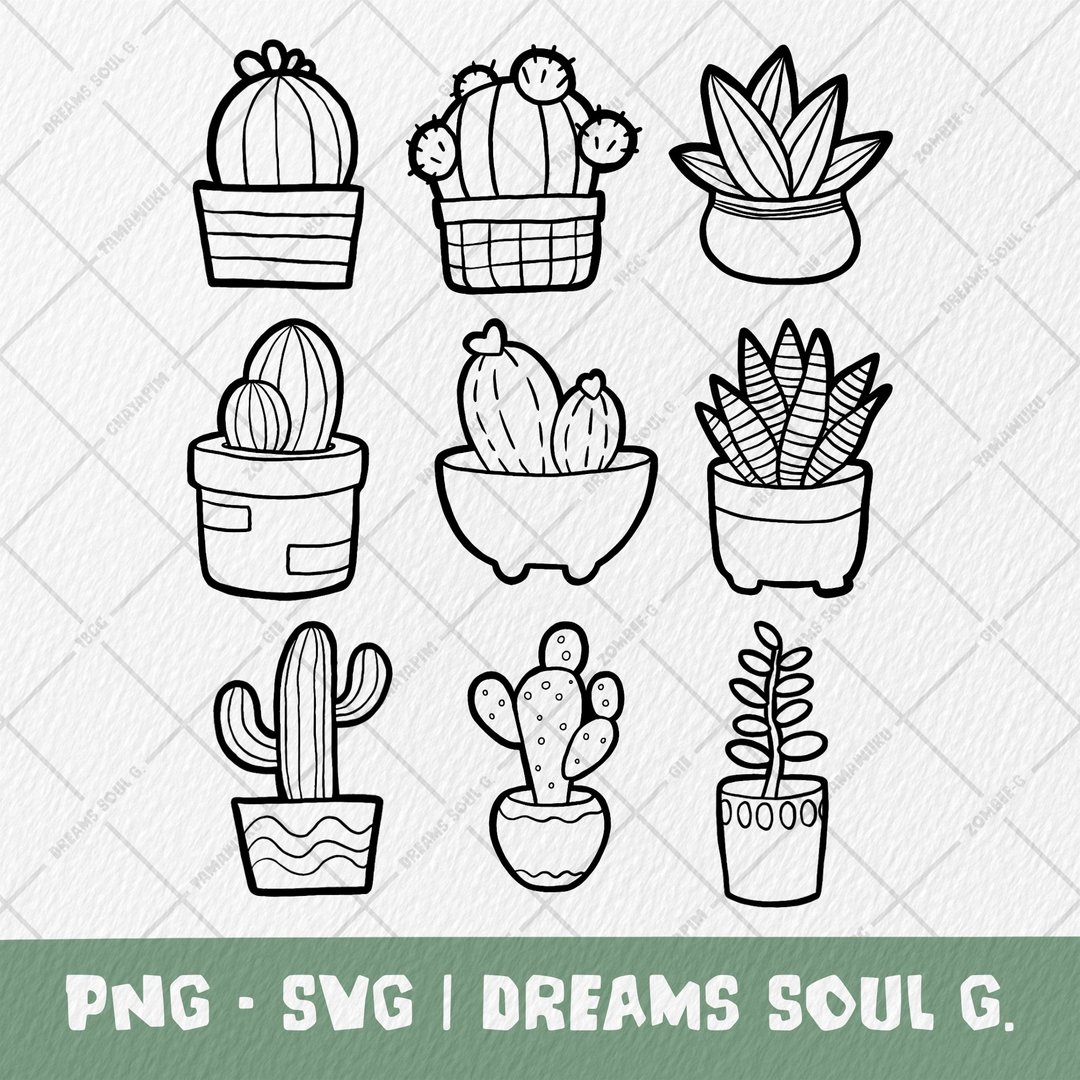 仙人掌 PNG SVG - 电子手绘真人画像/绘画/插画 - 其他材质 