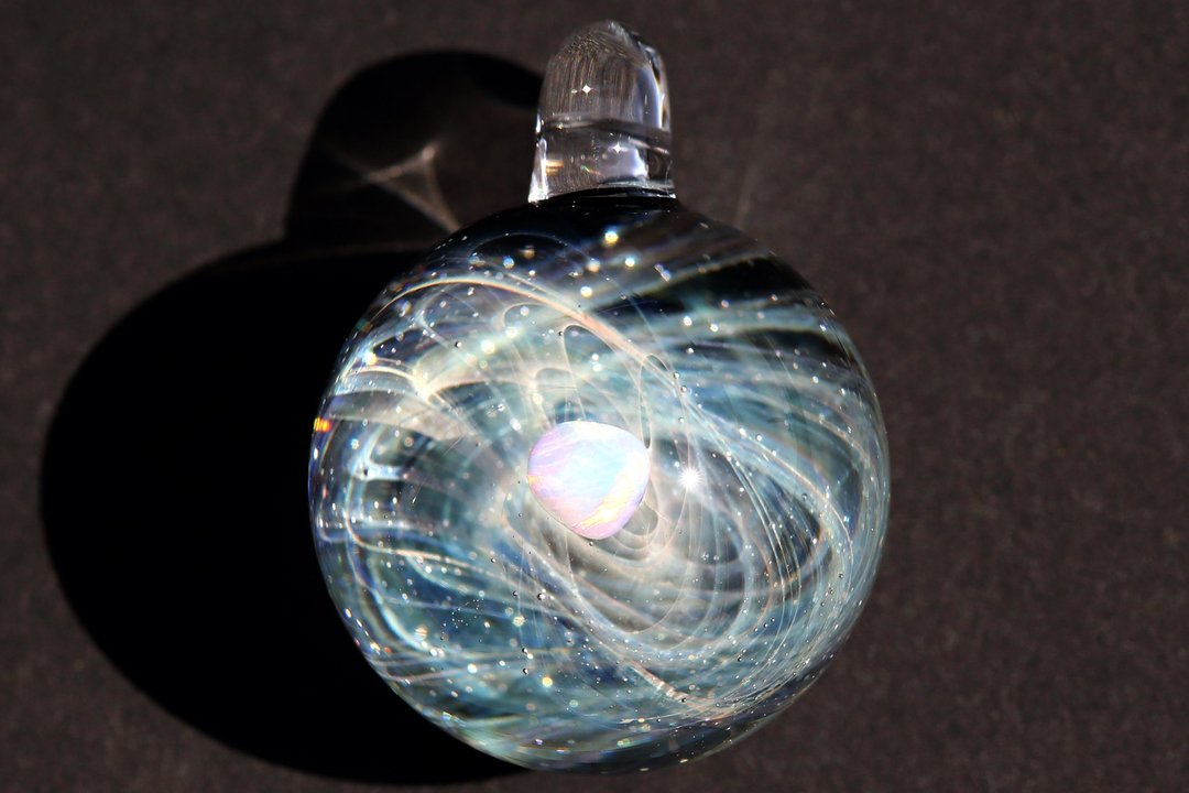 宇宙玻璃颈链吊坠28mm no.947 - 颈链 - 玻璃 蓝色