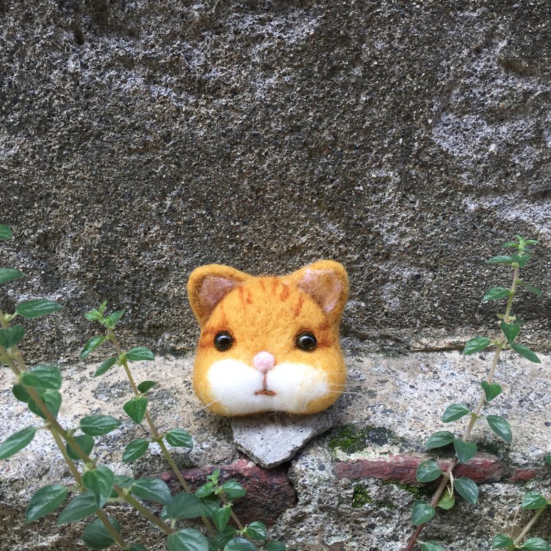 橘猫 钥匙圈 证件夹 胸针 羊乐多羊毛毡乐园 - 钥匙链/钥匙包 - 羊毛 