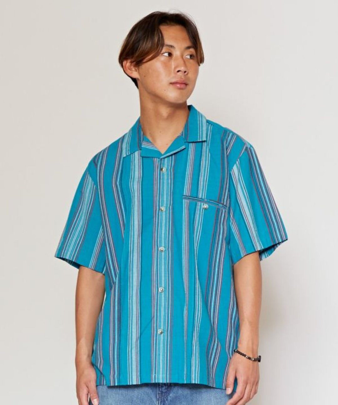 【热门预购】SURF&Palms刺绣条纹短袖衬衫 中性 (3色) 4IM-4102 - 男装衬衫 - 其他材质 