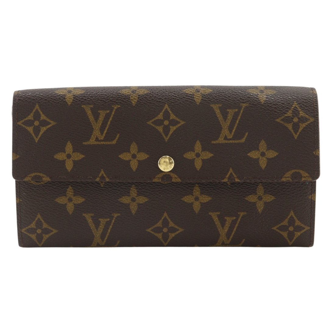 【日本直送】LOUIS VUITTON Sarah 钱包 长夹 旧款 M61734 Monogram 帆布 棕色 TH0939 中性【二手】 - 皮夹/钱包 - 人造皮革 咖啡色