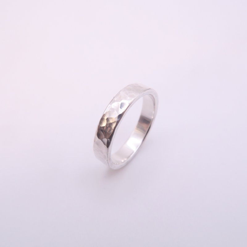 水波纹 - 纯银锻敲戒指 宽4.5mm - 戒指 - 其他金属 