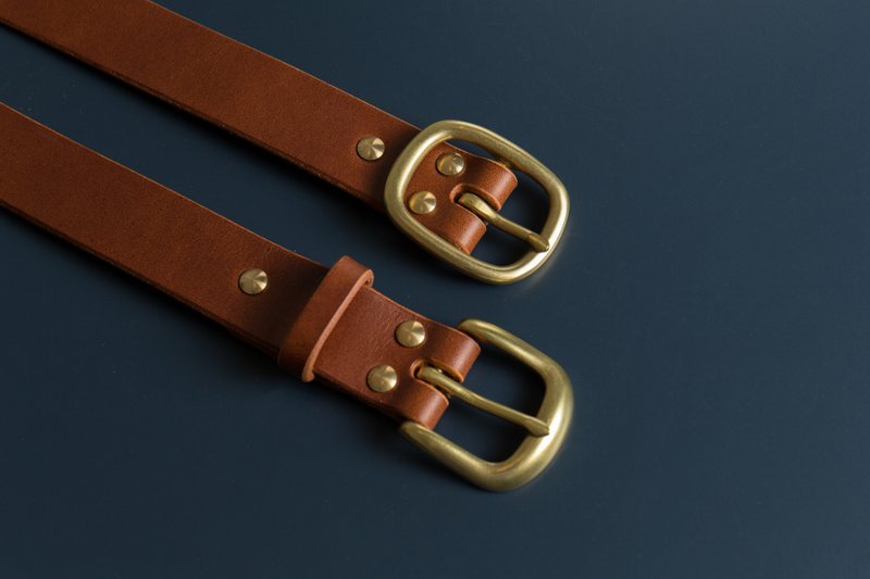 GOURTURE 3.0cm中版 意大利厚植鞣手工皮带  Conceria Walpier - 皮带/腰带 - 真皮 咖啡色