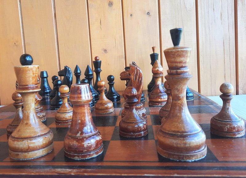 旧苏联 Oredez 西洋棋套装 1960 年代 – 俄罗斯木制西洋棋套装复古 - 桌游/玩具 - 木头 