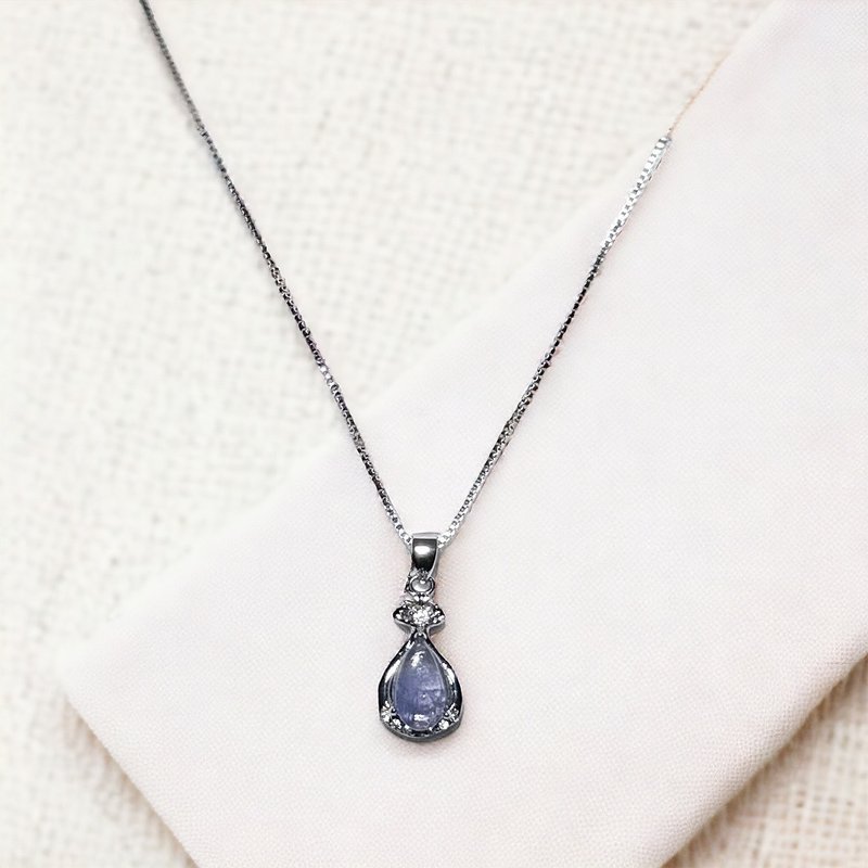 绝美蓝紫色 x 坦桑石 | 丹泉石 | 小鱼 x  吊坠 x 礼物 x 天然 - 项链 - 宝石 蓝色