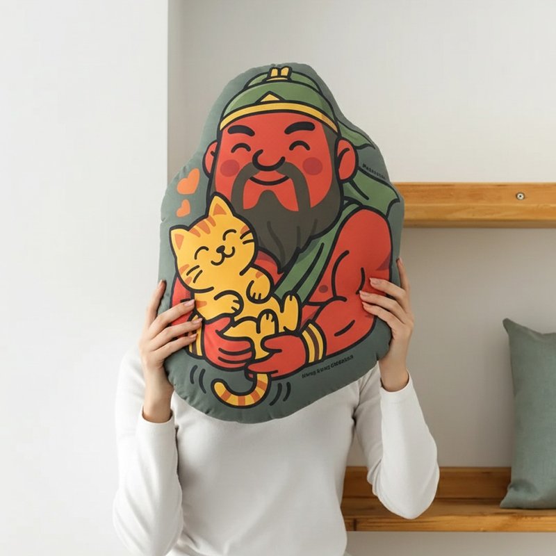 抱抱神明抱枕 | 关帝&赤兔 | 港神港地 | 香港神明 - 枕头/抱枕 - 棉．麻 橘色