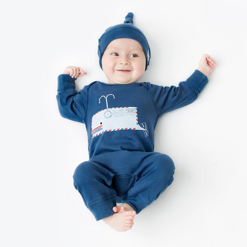 小蓝鲸。有机棉。包屁衣。连身衣。T-Shirt。英国皇室选用 - 其他 - 棉．麻 蓝色