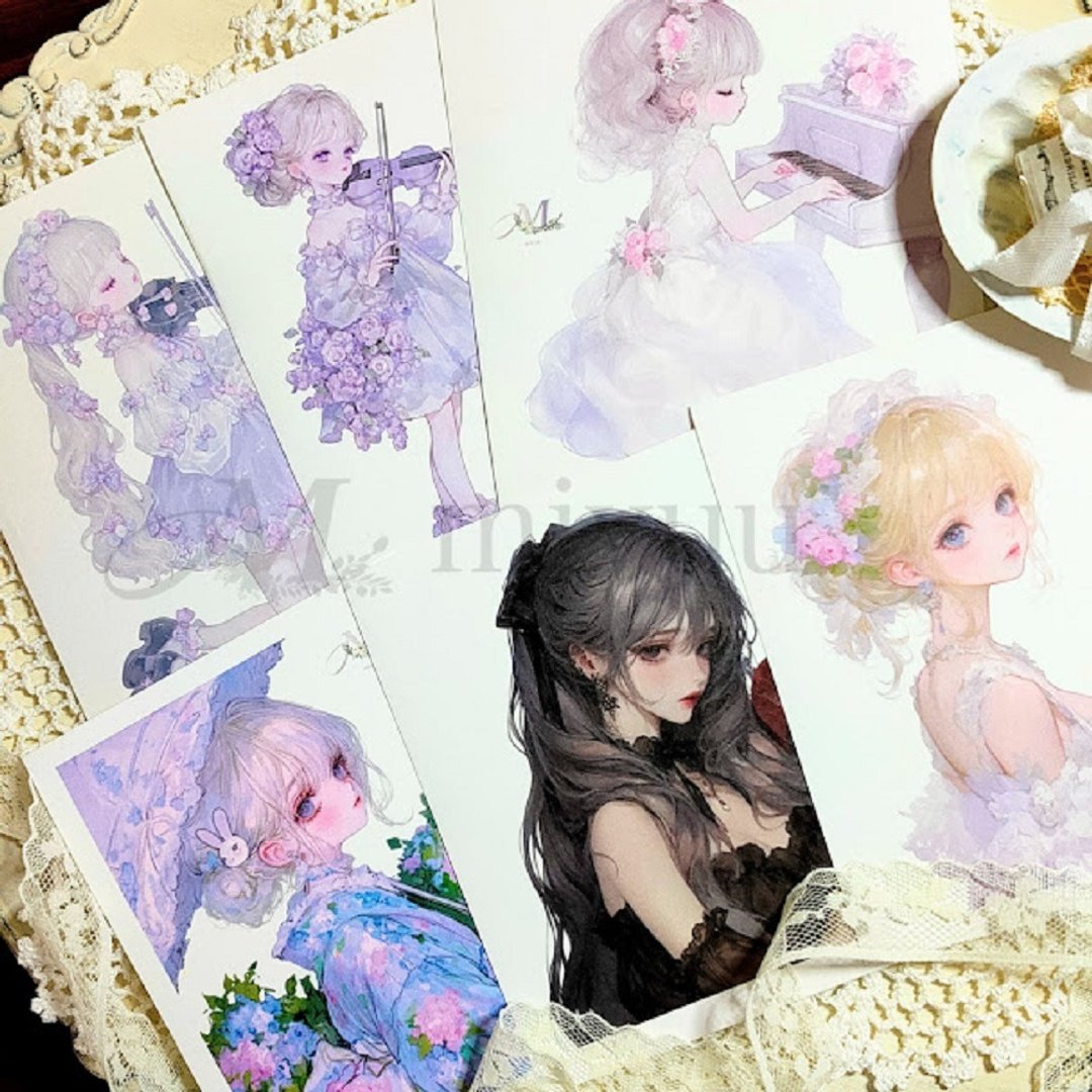 贴纸 原创贴纸 人物贴纸 原创贴纸 女孩贴纸 装饰贴纸 可爱 - 贴纸 - 纸 蓝色