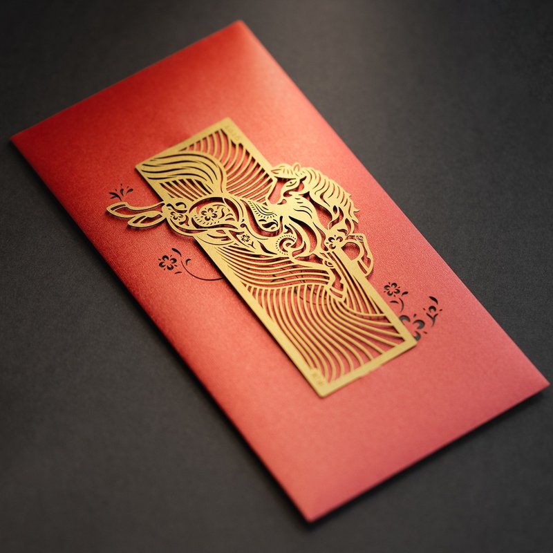 马年雕饰红包 ─ 飞跃 - 红包/春联 - 纸 红色