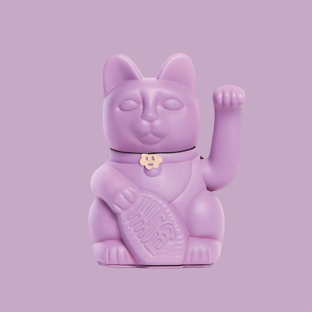 【Diminuto Cielo 招财猫】 Tiny Sky 幸运招财猫 - 淡紫色 18CM - 玩偶/公仔 - 其他材质 紫色
