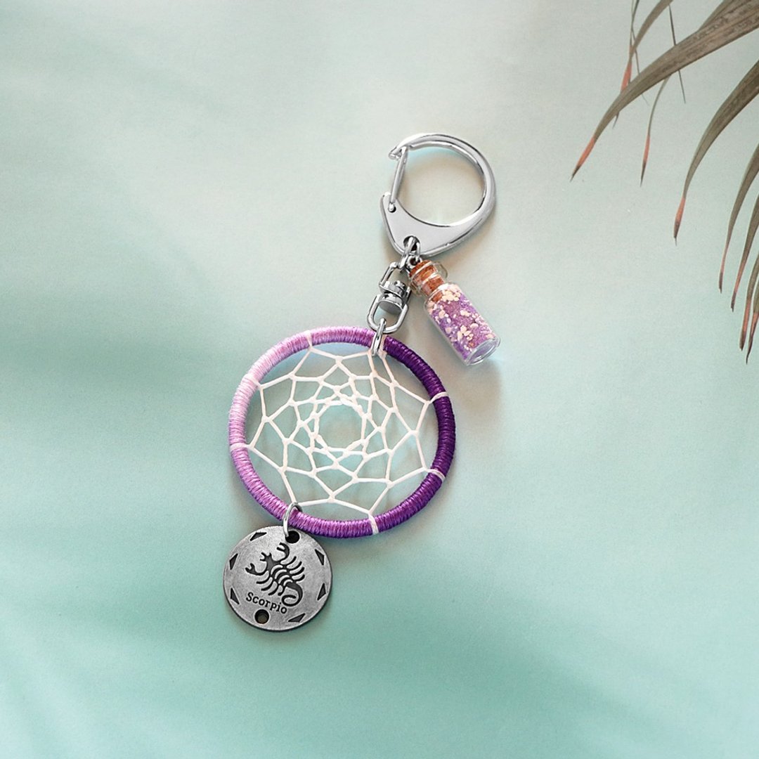 【限量】星座系丨天蝎座 生日礼物 Handmade 捕梦网吊饰 钥匙扣 - 吊饰 - 其他材质 紫色