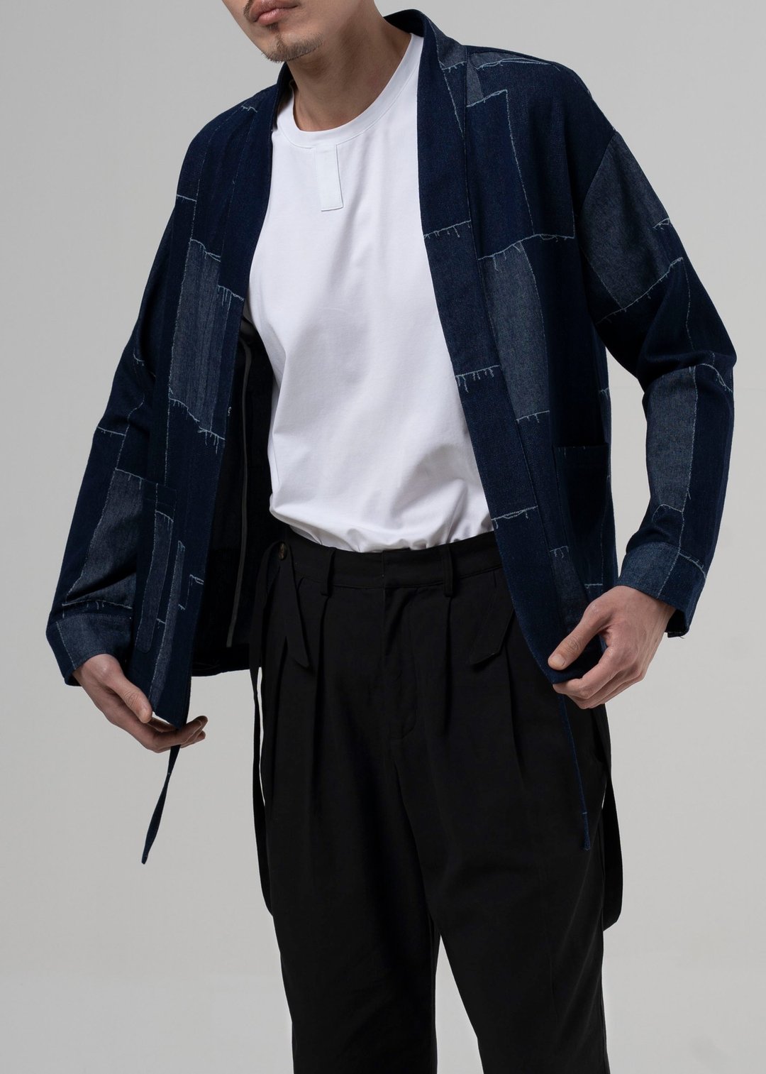 Jacquard Denim Noragi - 男装外套 - 其他材质 蓝色