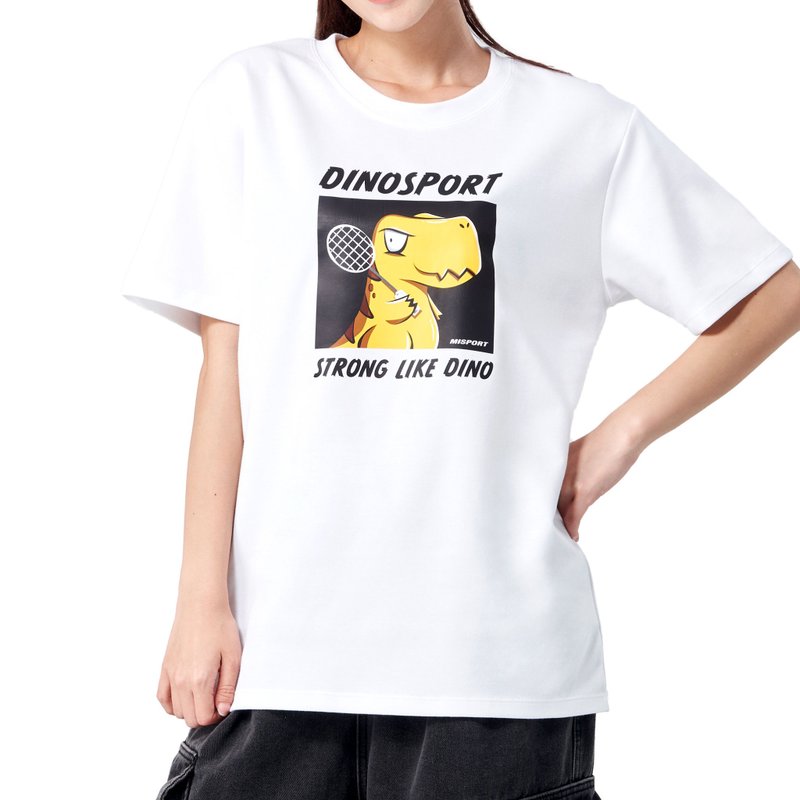 立体机能棉T-呆脑兽自画像-羽球 运动衣 机能服 MIT台湾制 棉T - 男装运动衣 - 聚酯纤维 白色