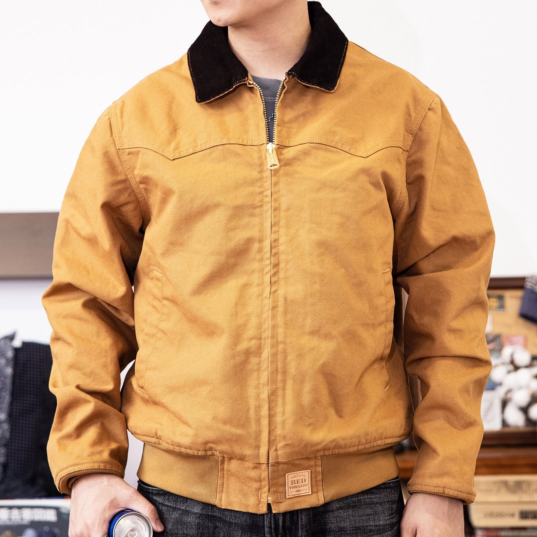 工装夹克 J14 复古工装外套 帆布 翻领 Jacket - 男装外套 - 棉 黄色