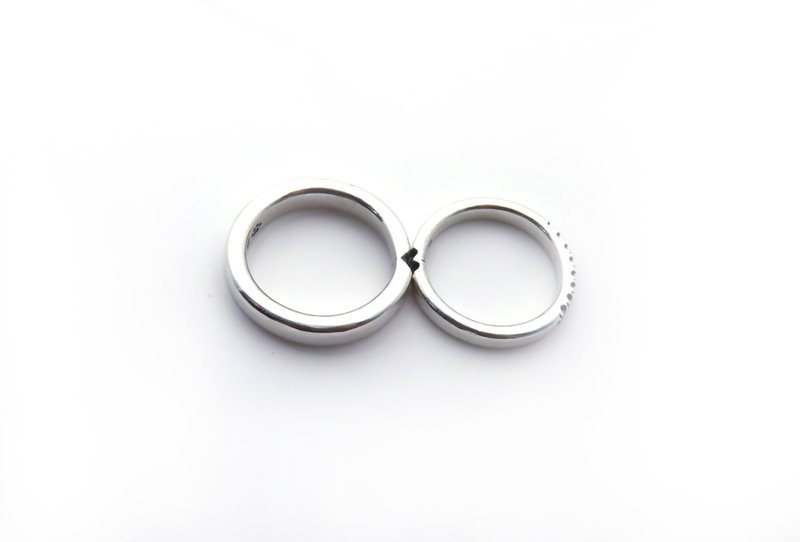 文化币金工手作课程 纯银戒指【相爱】侧面镂空爱心戒指 - 金工/饰品 - 纯银 