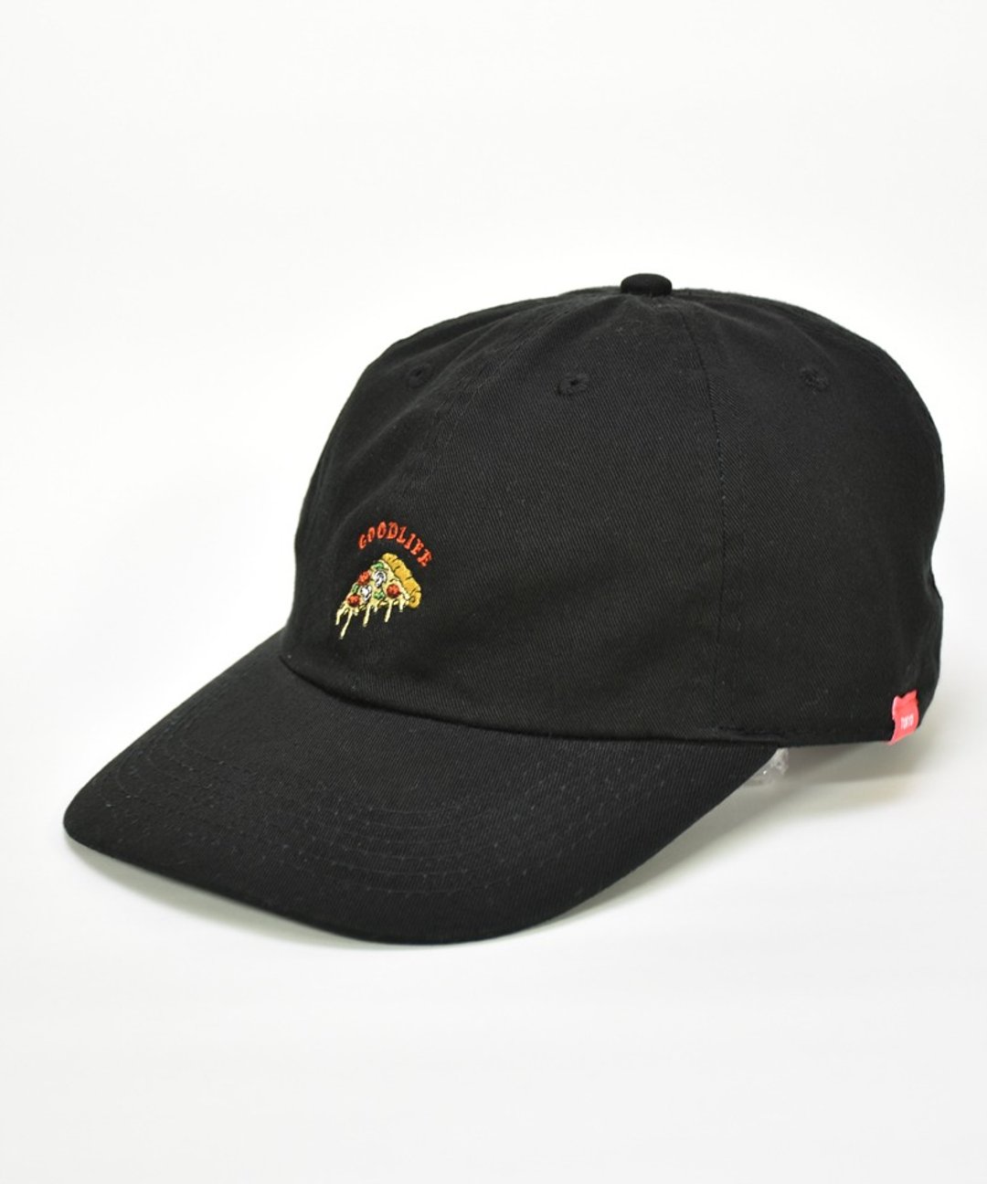 Good Life Tokyo 'PIZZA' embroidery CAP / BK - 帽子 - 棉 黑色