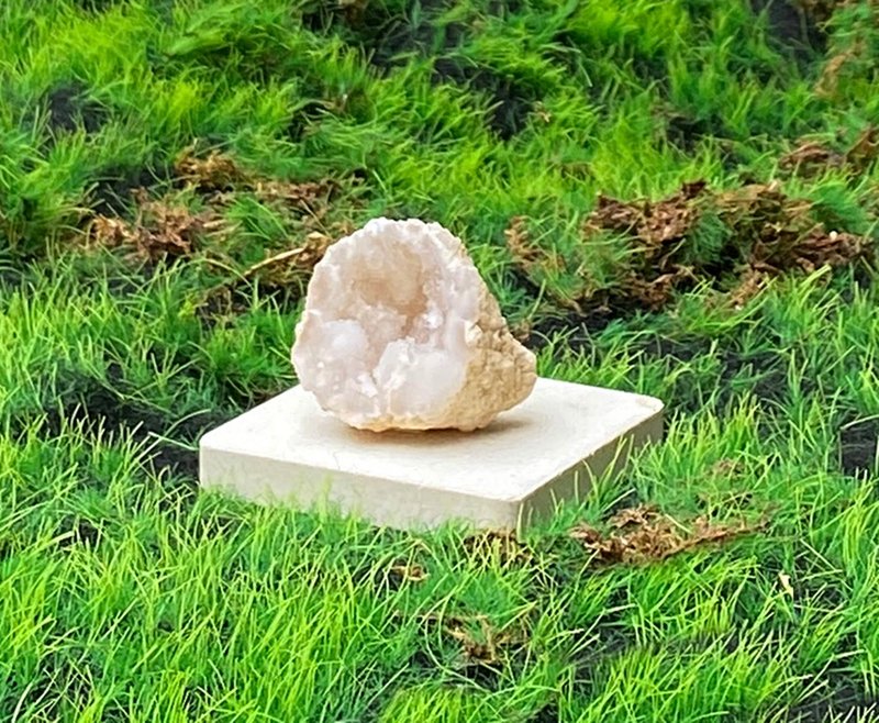 能量摆饰-招财可爱贝壳玛瑙小白晶洞 疗愈 开运 招财 原矿 聚财 - 摆饰 - 水晶 多色