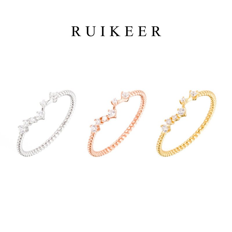 S925纯银 星群轨迹 戒指 - 戒指 - 纯银 银色