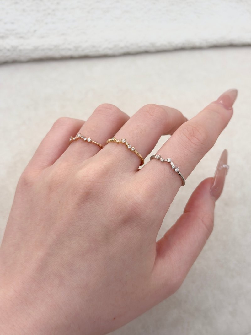 S925纯银 星群轨迹 戒指 - 戒指 - 纯银 银色