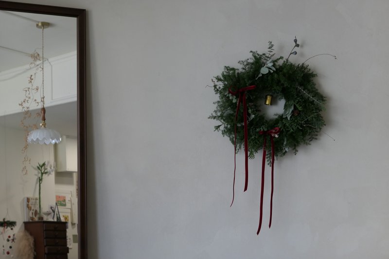 【好花】木调经典缎带圣诞花圈 - 干燥花/捧花 - 植物．花 多色