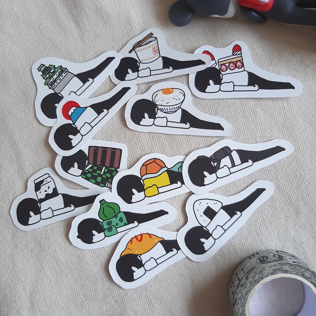 趴着贴纸 - 贴纸 - 纸 