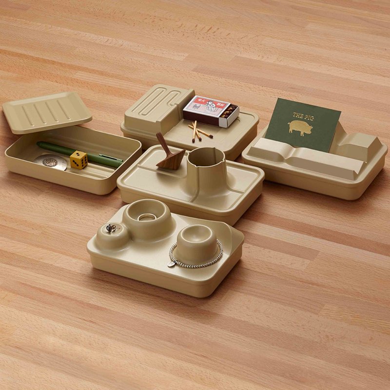 Landscape 曙光砂地景置物盒－基本款+特殊款 (2件组) - 收纳用品 - 其他金属 卡其色