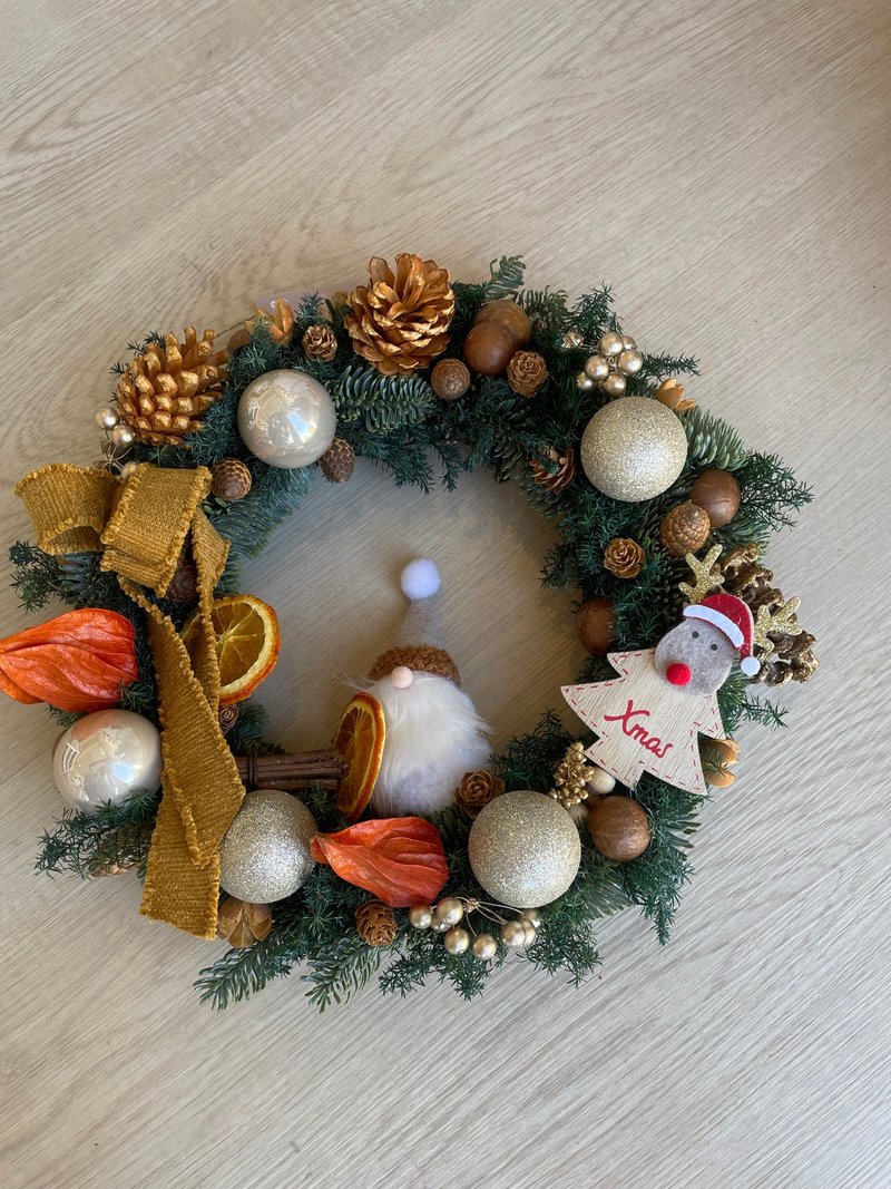 诺贝松花圈/诺贝松/圣诞礼物/圣诞礼盒/圣诞花圈/交换礼物现货 - 墙贴/壁贴 - 植物．花 卡其色