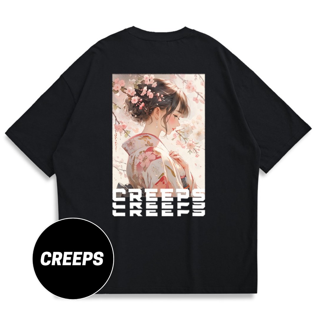 【CREEPS】Priscilla Girl 宽松重磅印花T恤 210g - 男装上衣/T 恤 - 棉 多色