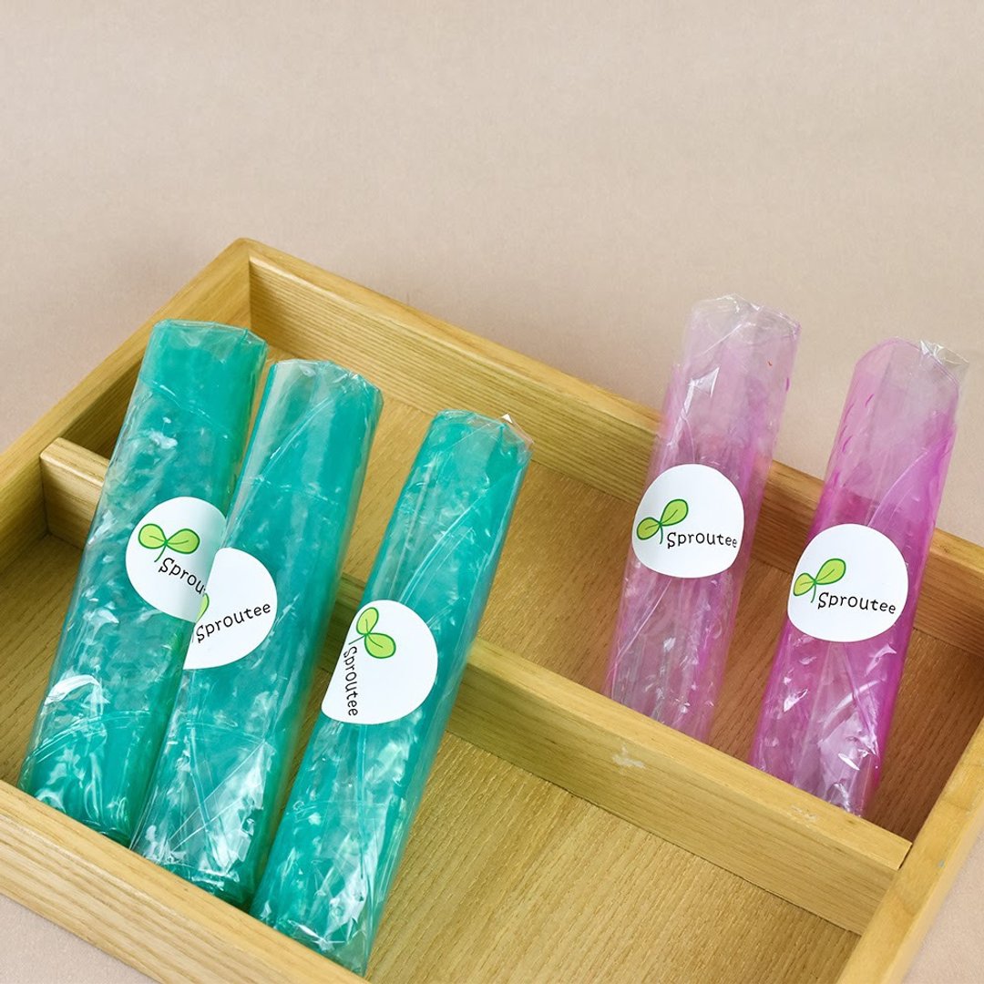 弹力Q Q 硅胶保鲜膜-3大2小(绿+粉) - 厨房用具 - 硅胶 