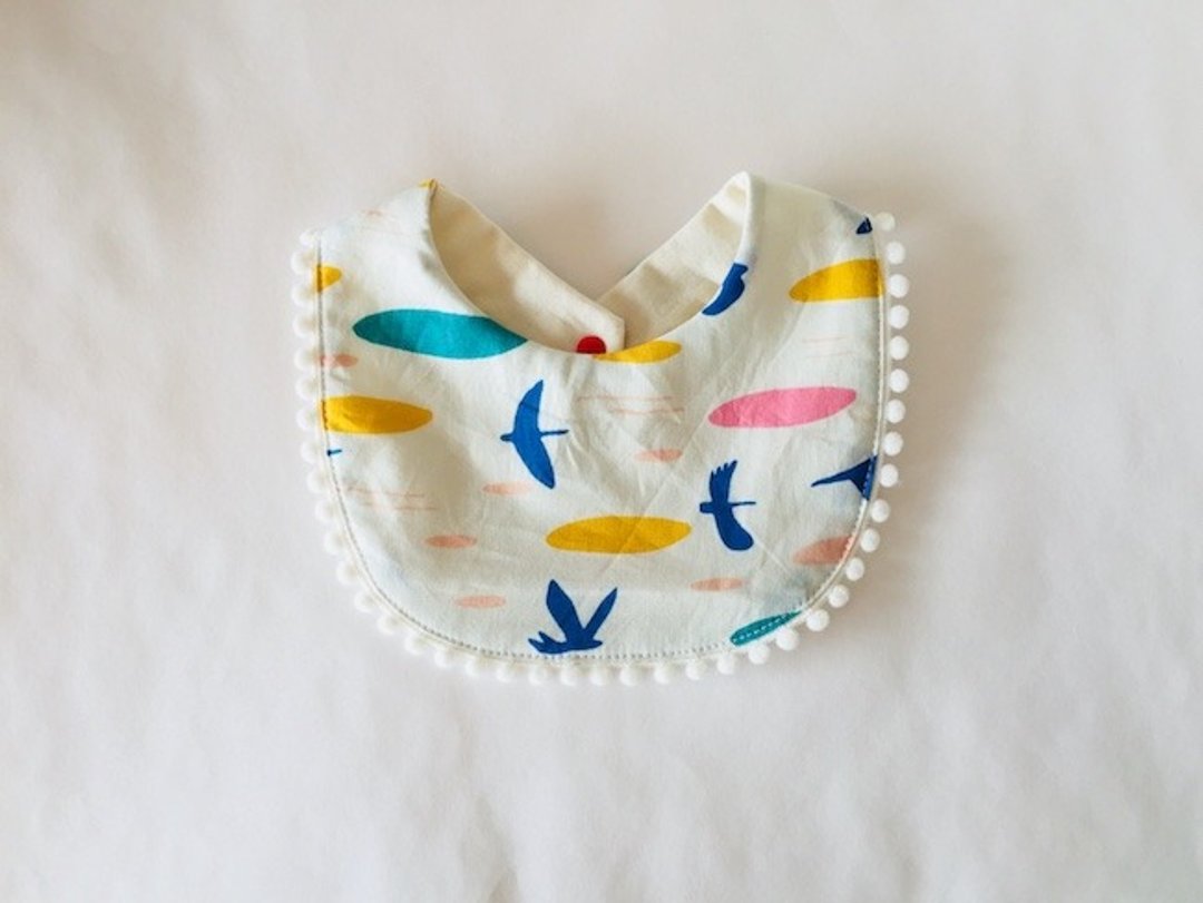 Organic cotton bib bird - 围嘴/口水巾 - 棉．麻 多色
