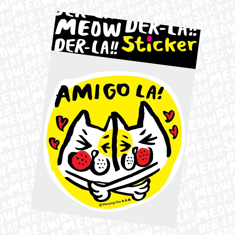 丸丸猫大贴纸 AMIGO LA - 贴纸 - 防水材质 