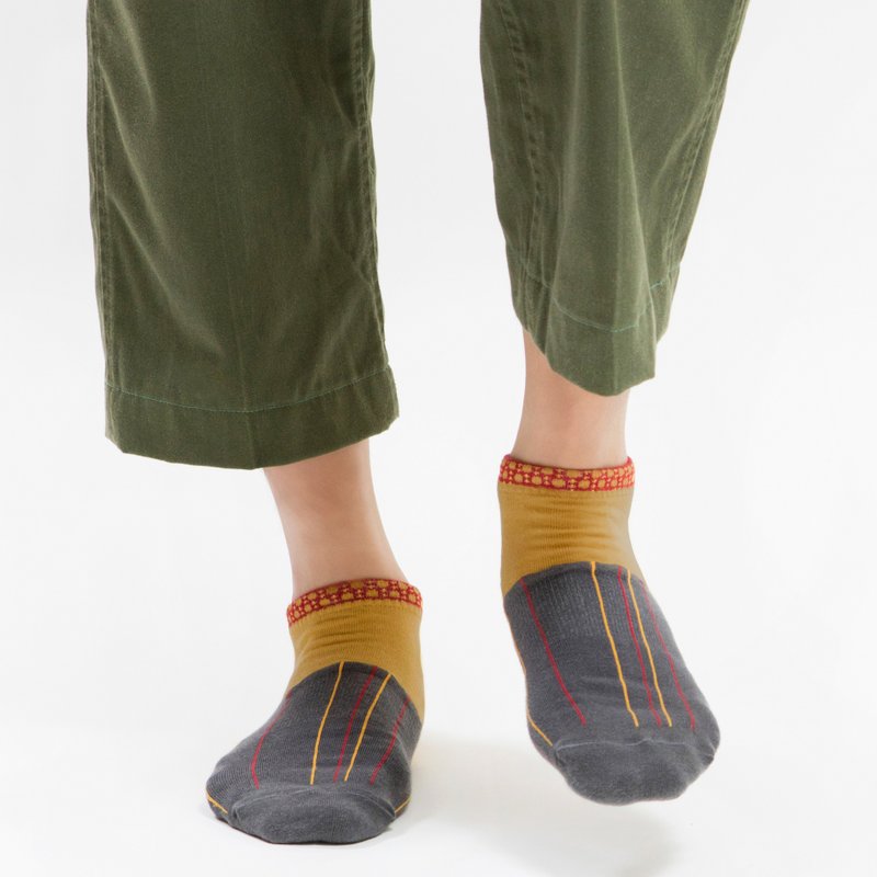 岛呗1/4袜 - 袜子 - 纸 咖啡色