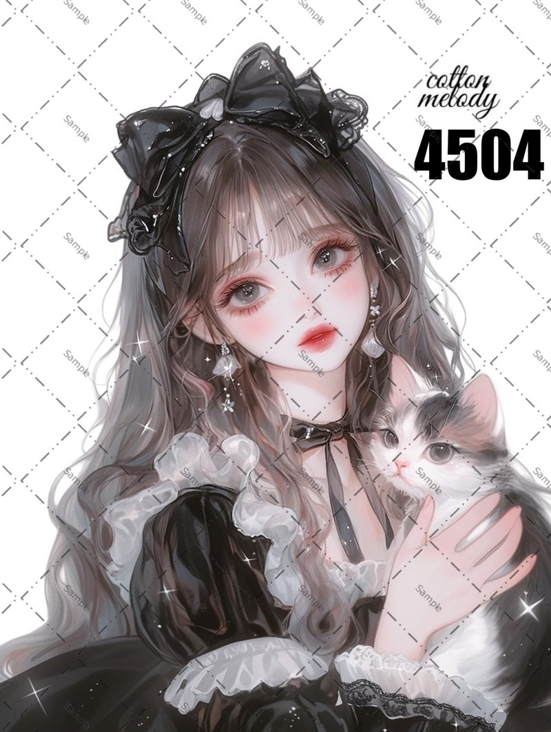 original sticker no.4504 人物贴纸 原创贴纸 原创人物贴纸 装饰贴纸 cotton melody - 贴纸 - 纸 