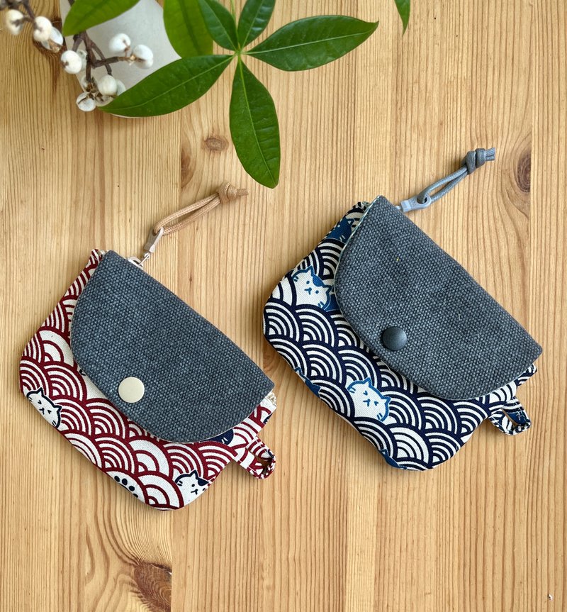 猫咪图案 棉质多功能收纳包 简易钱包 - 皮夹/钱包 - 棉．麻 