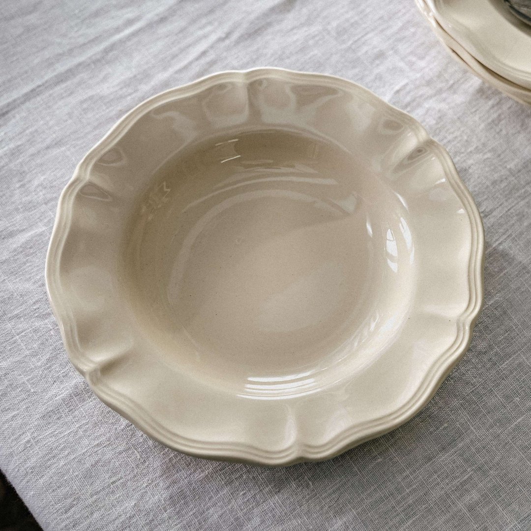 法式轮花汤皿 直径23cm - 盘子/餐盘/盘架 - 陶 