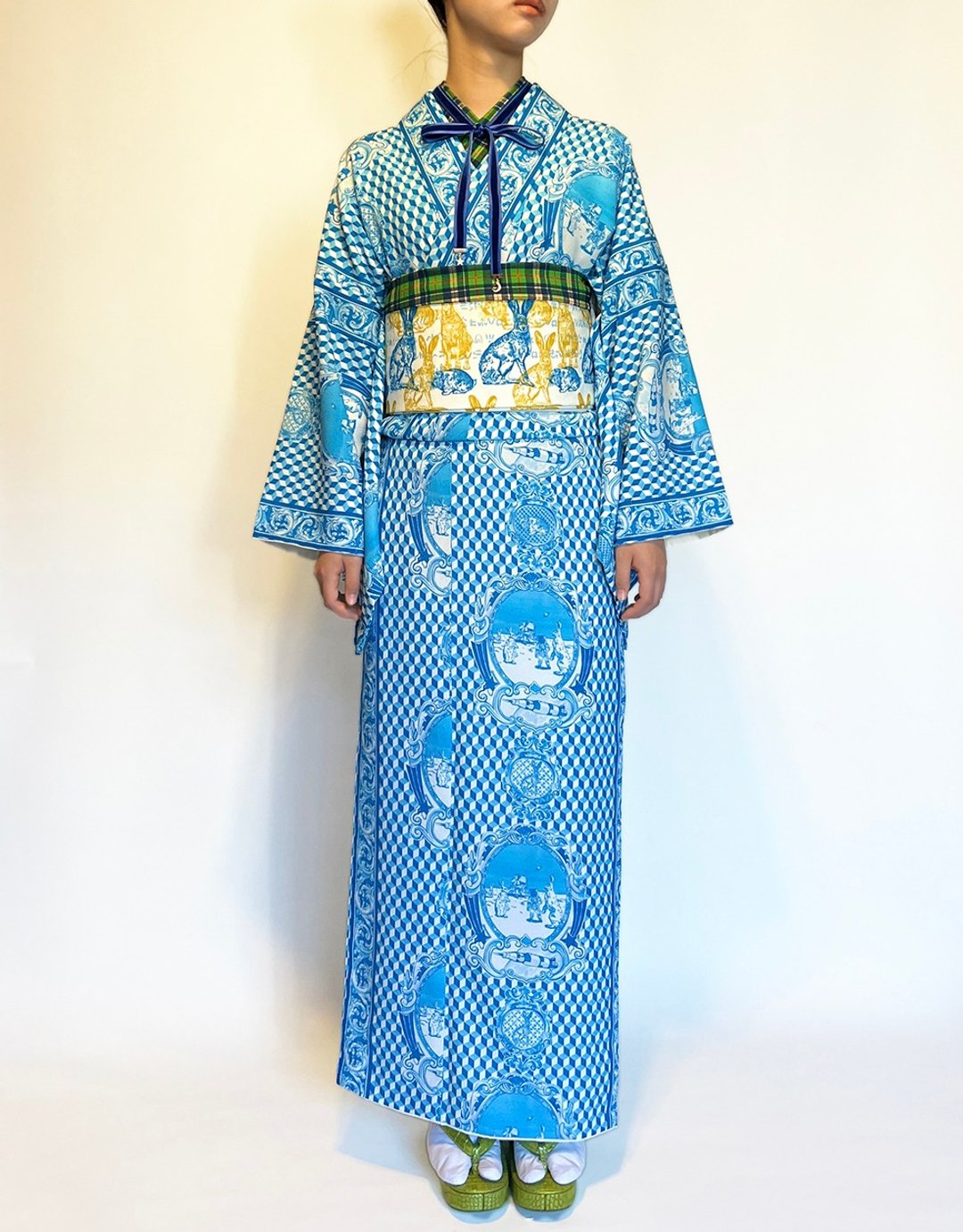 OOPARTS袷和服 订制商品需90天交货 - 其他 - 聚酯纤维 蓝色